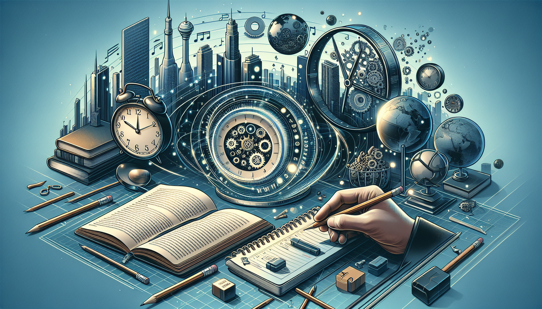 Editorial illustration of knowledge turning into practical execution.